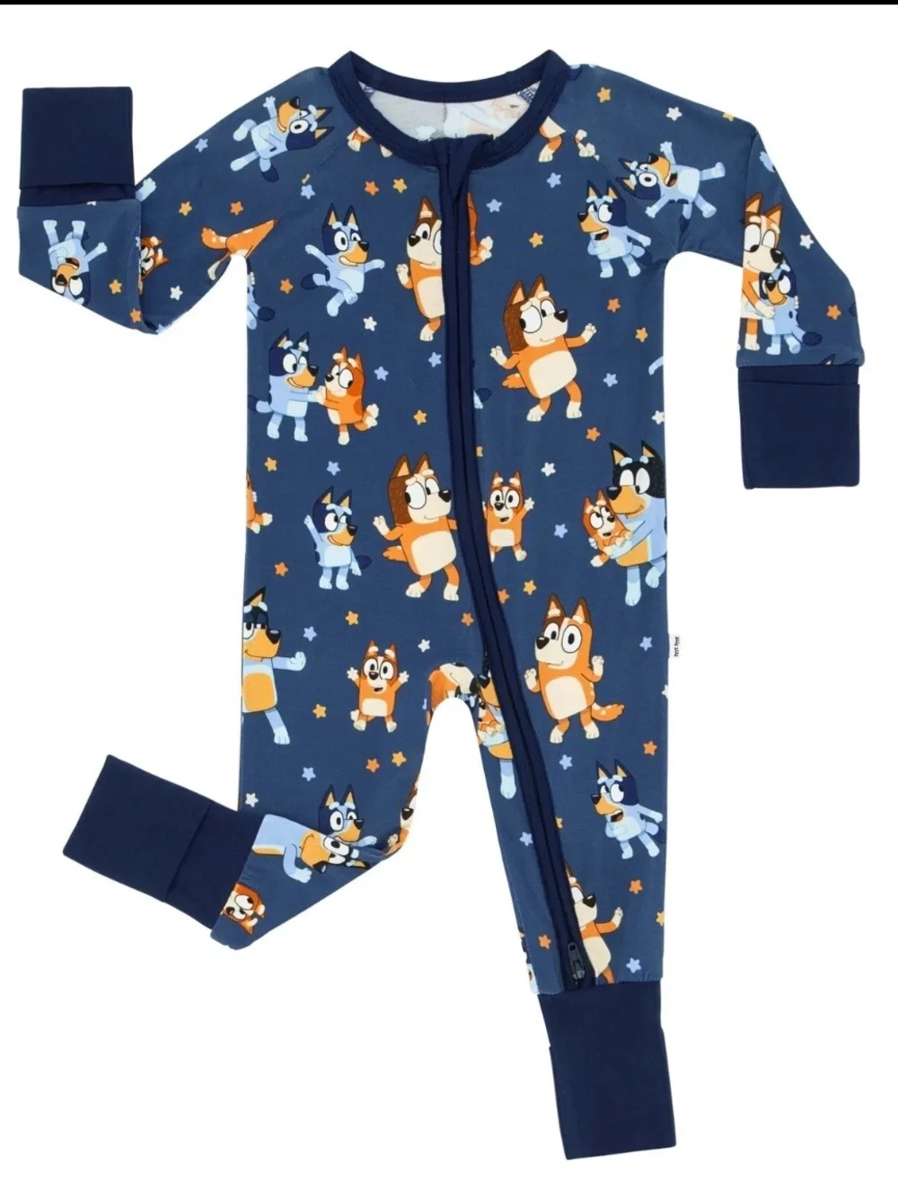 Little Sleepies Bluey Bamboo Zippy Pajamas One Piece Blue Size 6-12 months